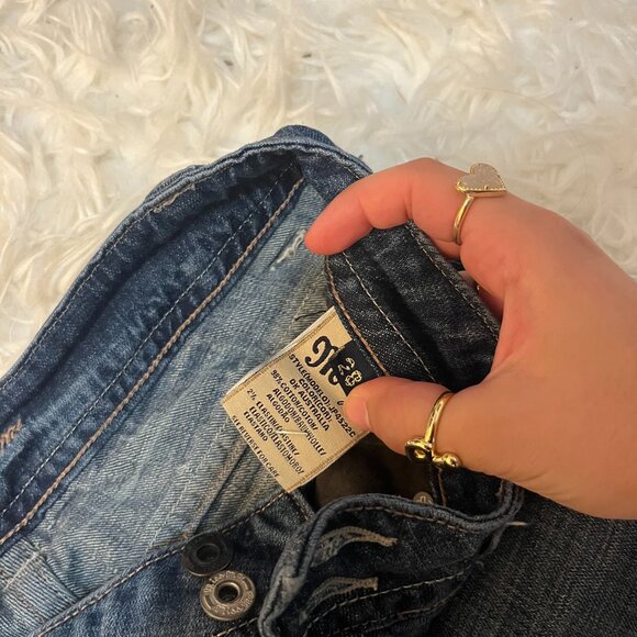 Miss Me Y2K Flare Jeans 2/3 Low Rise Paisley Print Corduroy Pockets Medium Wash - Picture 5 of 7